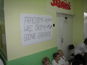 Protest pielęgniarek w szpitalu SZCPIG w Bystrej